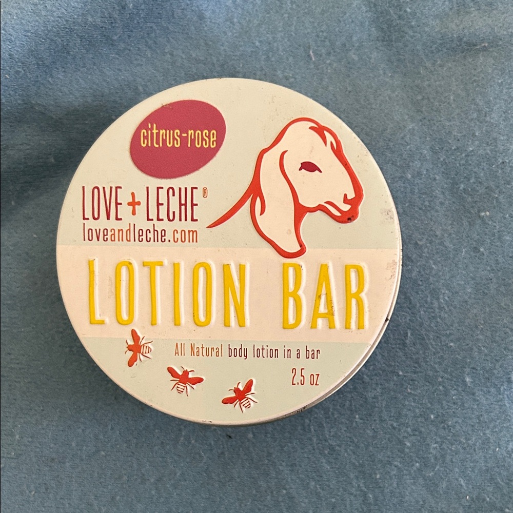Love and Leche Citrus-Rose Lotion Bar new in tin